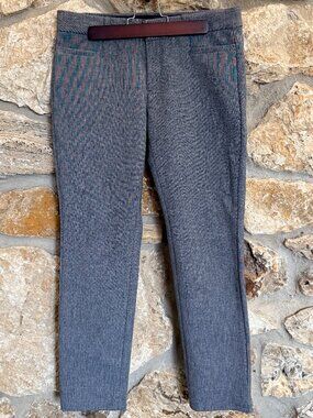 Banana Republic Sloan Crop Grey Textured Cotton Blend 2 Short